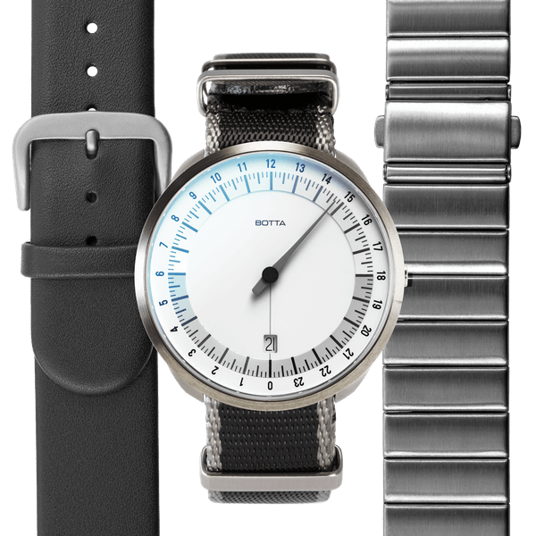 White Gray Single Hand Quartz Titanium Wrist Watch